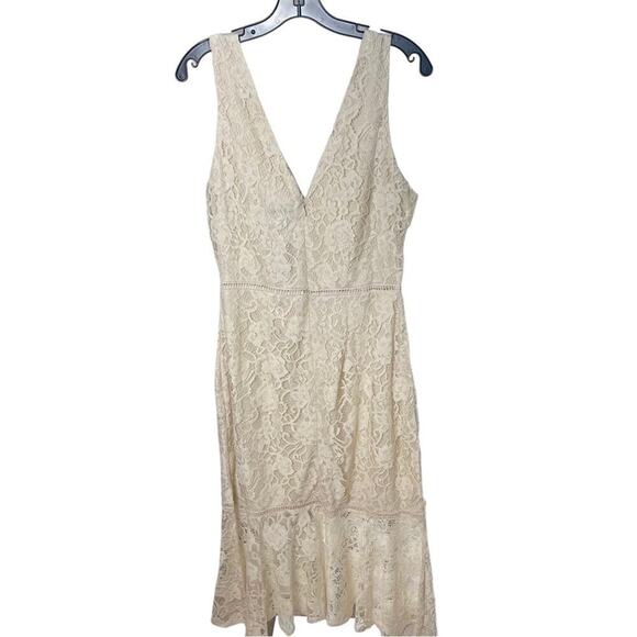 Alexia Admor Mother of Bride or Guest Dress, Bisque,  Lace Overlay, Cocktails 10 - Picture 5 of 11